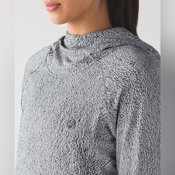 Lululemon Ready To Rulu Hoodie in Luon Spray Jacquard White Black Size 8 - Picture 6 of 16